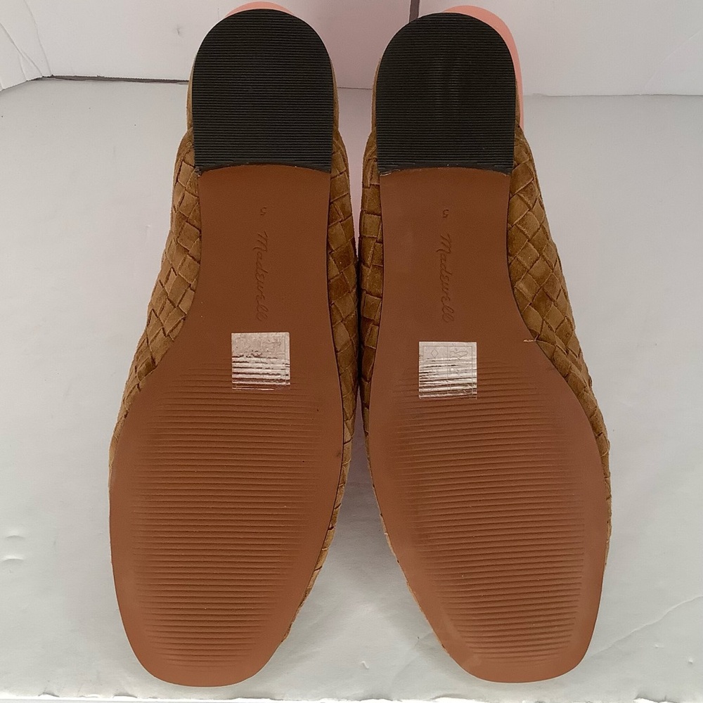 Madewell The Greta Ballet Flat Woven Tan Leather Women’s Mule Flats Sz 5 Boho - Picture 3 of 11